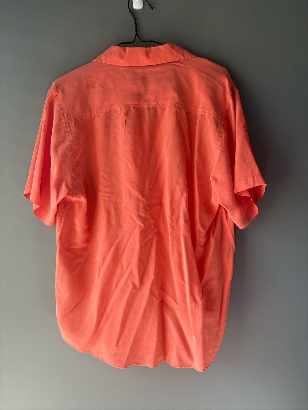 Vintage Coral Silk Button-Up Blouse | Washable Silk | Medium - Picture 6 of 7
